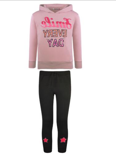 felpa e pantaloni ragazza con ricami colore