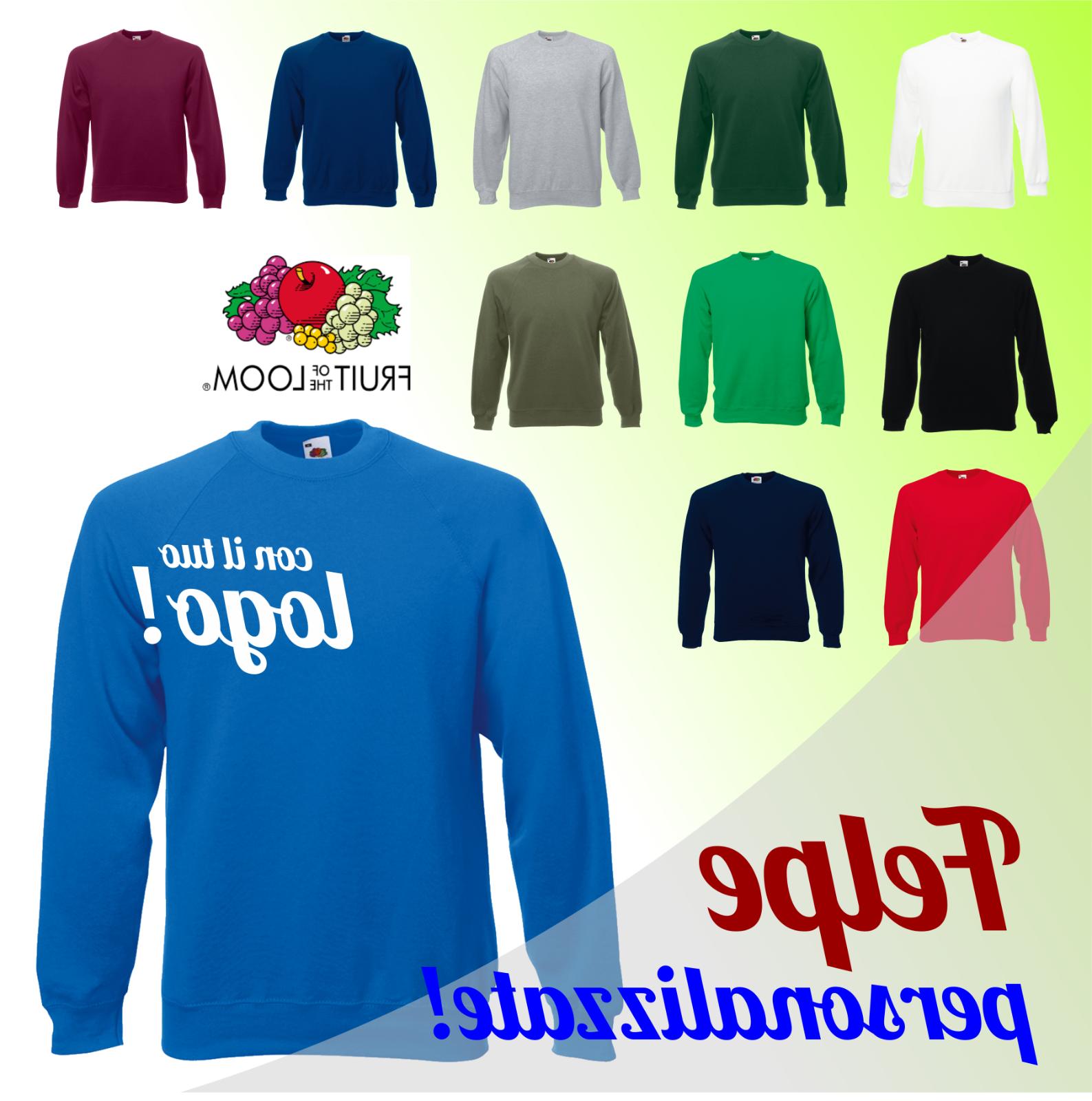 felpa fruit girocollo con stampa personalizzata logo