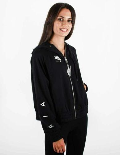 felpa full zip cappuccio donna cu5442 nero