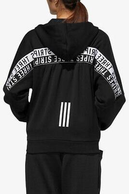 felpa full zip con cappuccio 3 stripes