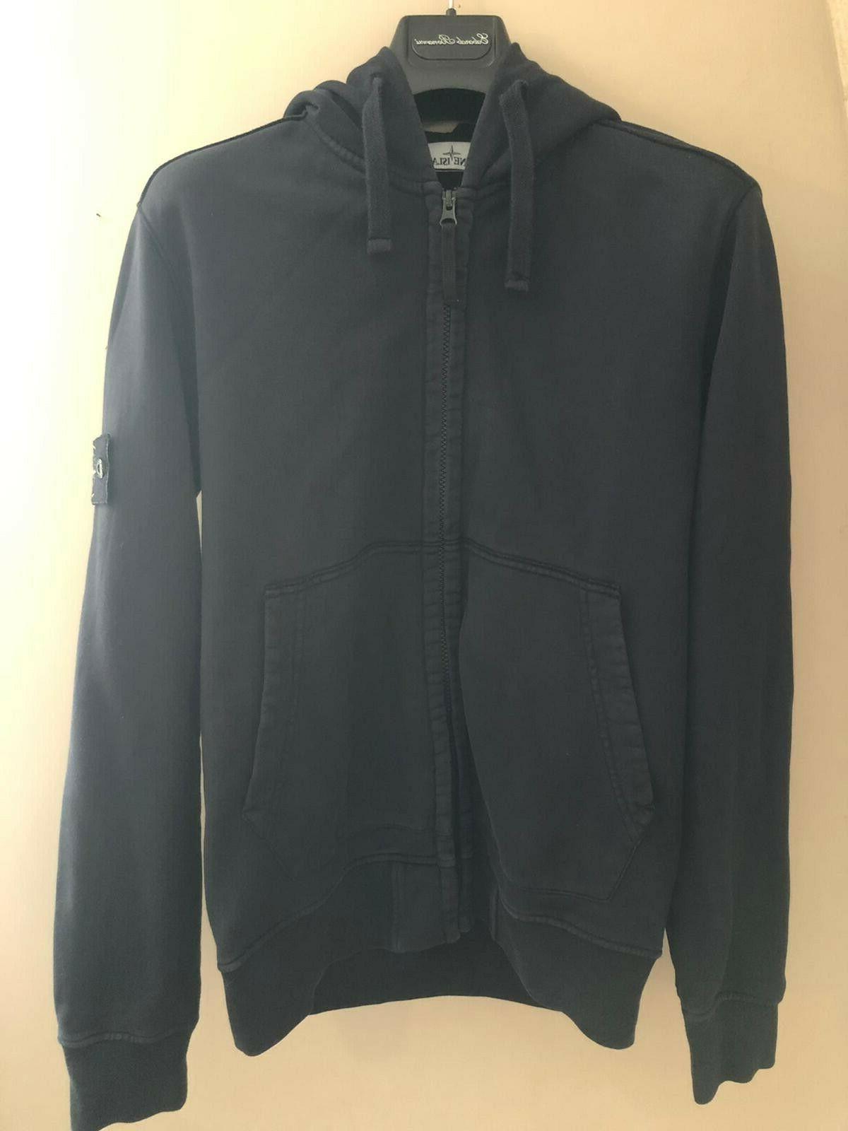 felpa full zip con cappuccio blu taglia