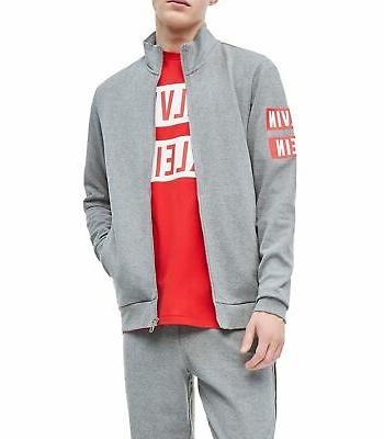 felpa giacca con zip integrale uomo grigio