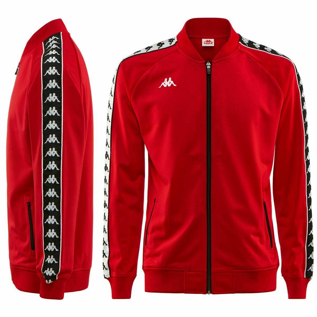 felpa giacca red black white con zip