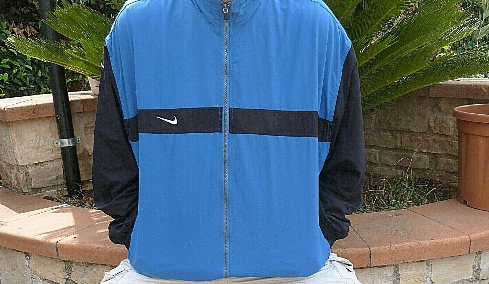 felpa giacca zip nera blu uomo vintage