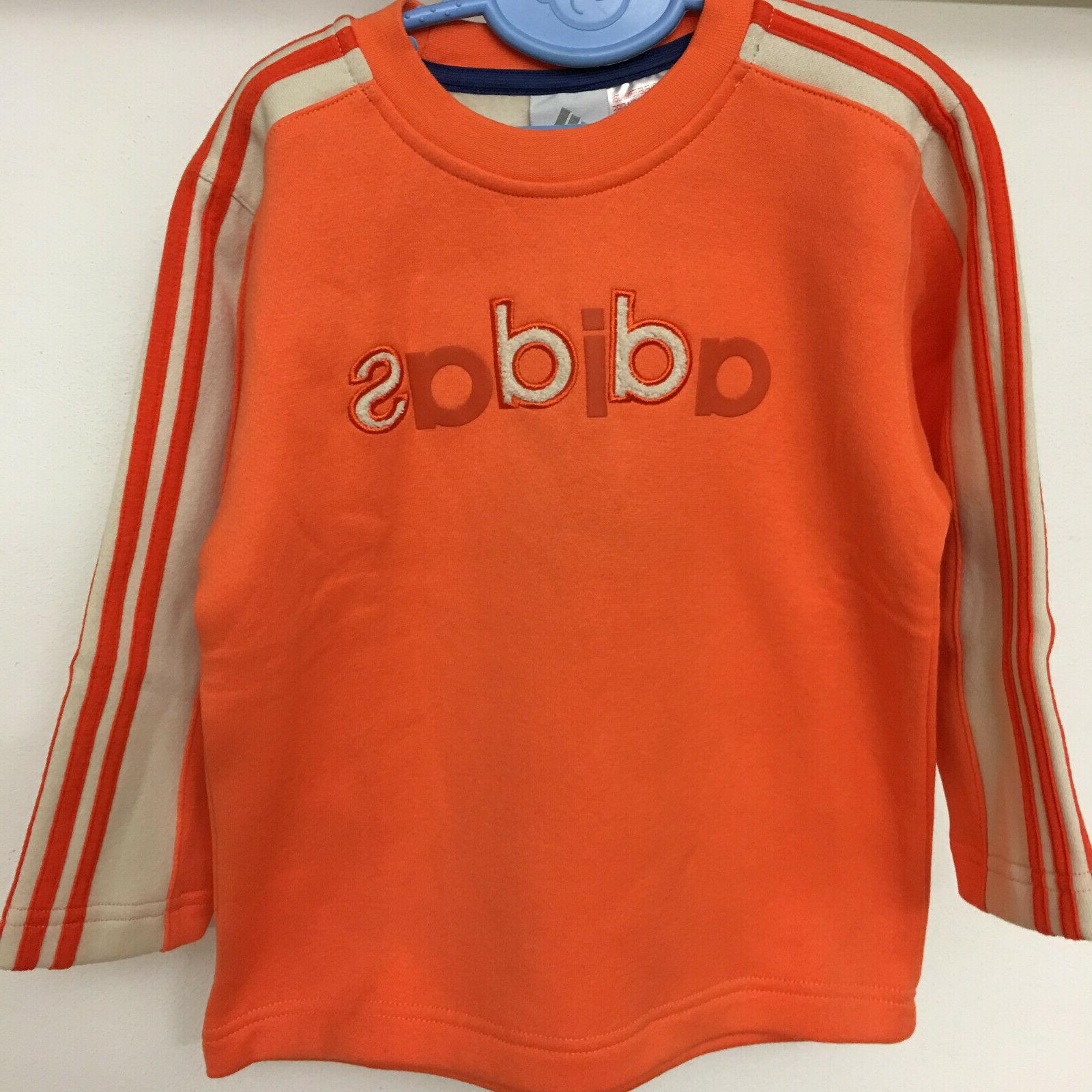 felpa girocollo arancione e panna bambino 3