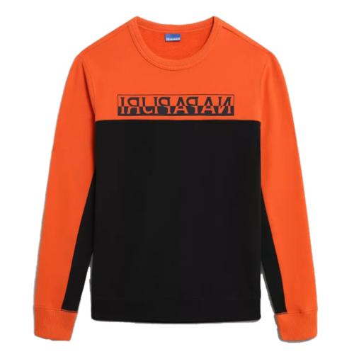 felpa girocollo b ice np0a4etm0411 nero arancione