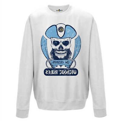 felpa girocollo calcio pirata tifosi manchester ultras