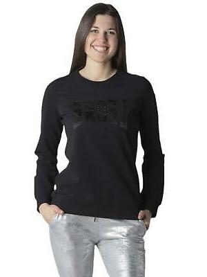 felpa girocollo da donna fluo and black