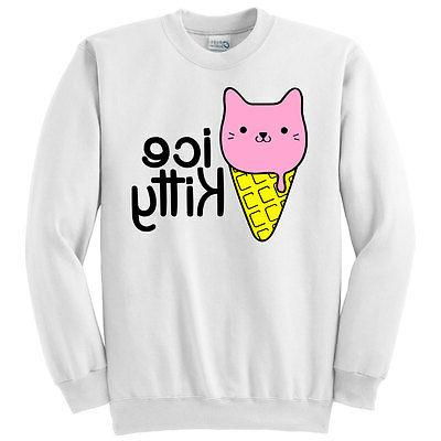 felpa girocollo donna ice kitty ice cream