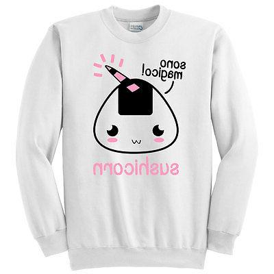 felpa girocollo donna sushicorn sono magico sushi