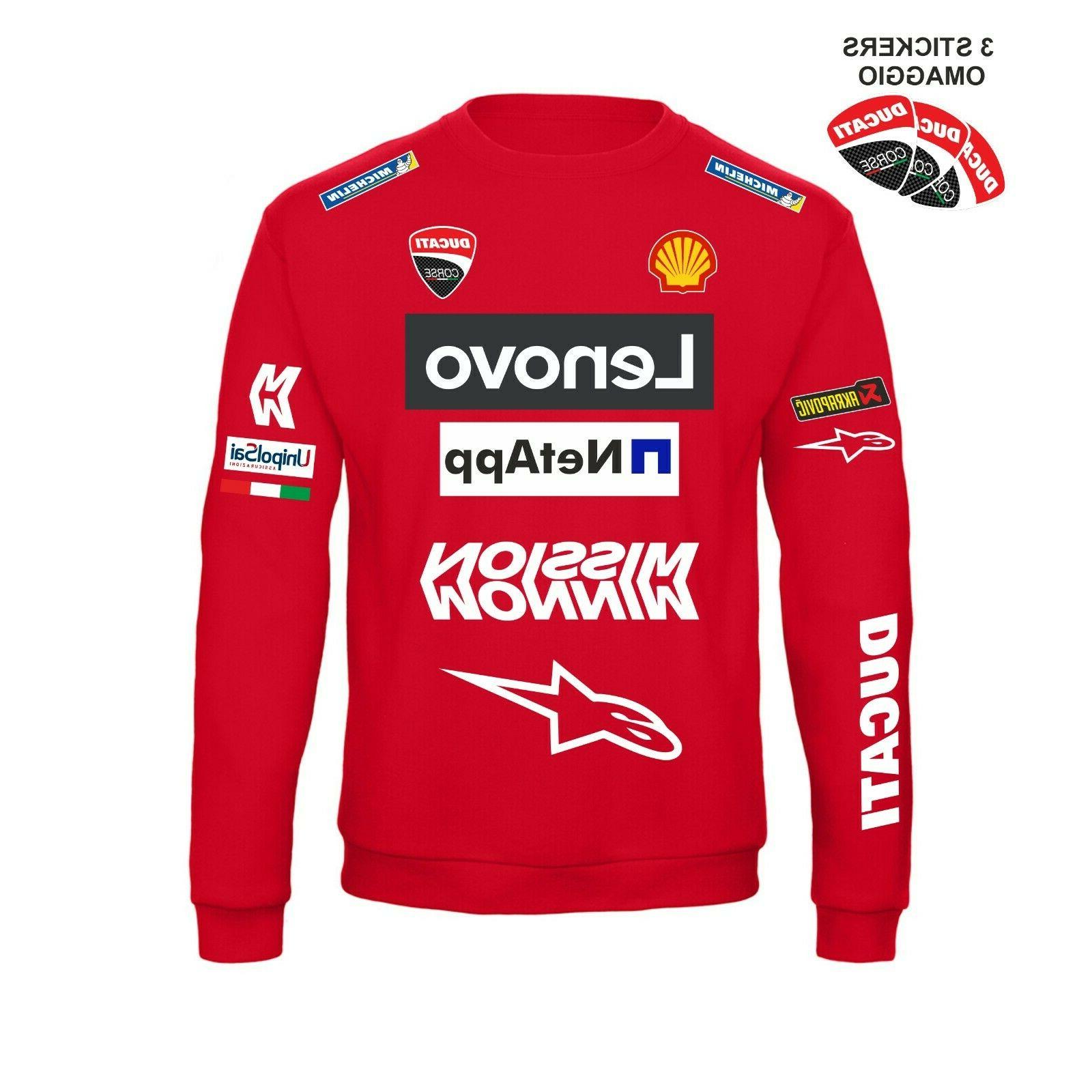 felpa girocollo ducati corse gp moto new