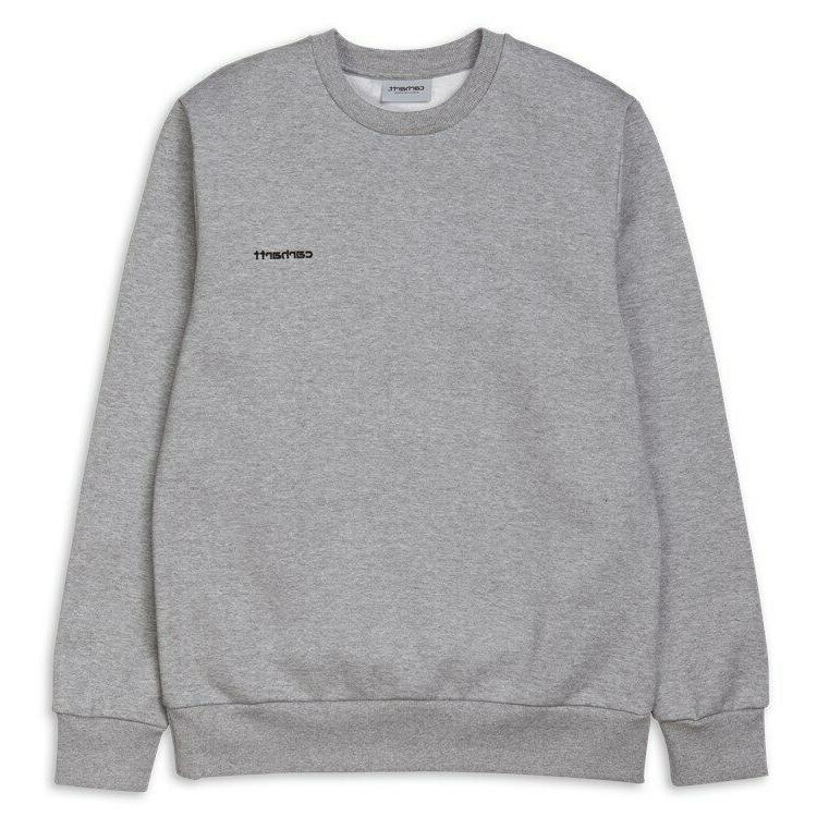 felpa girocollo script embroidery sweatshirt grey heather