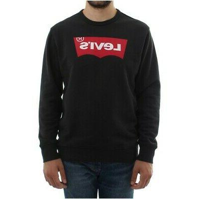 felpa girocollo uomo levis nera invernale maglia