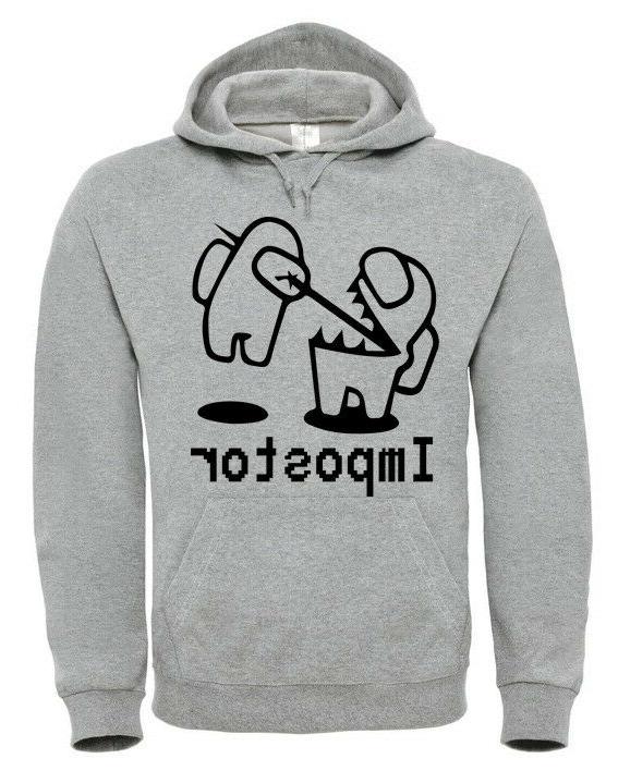 felpa grigia impostore among us maglia internet