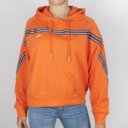 felpa hattie donna arancio oversize con cappuccio