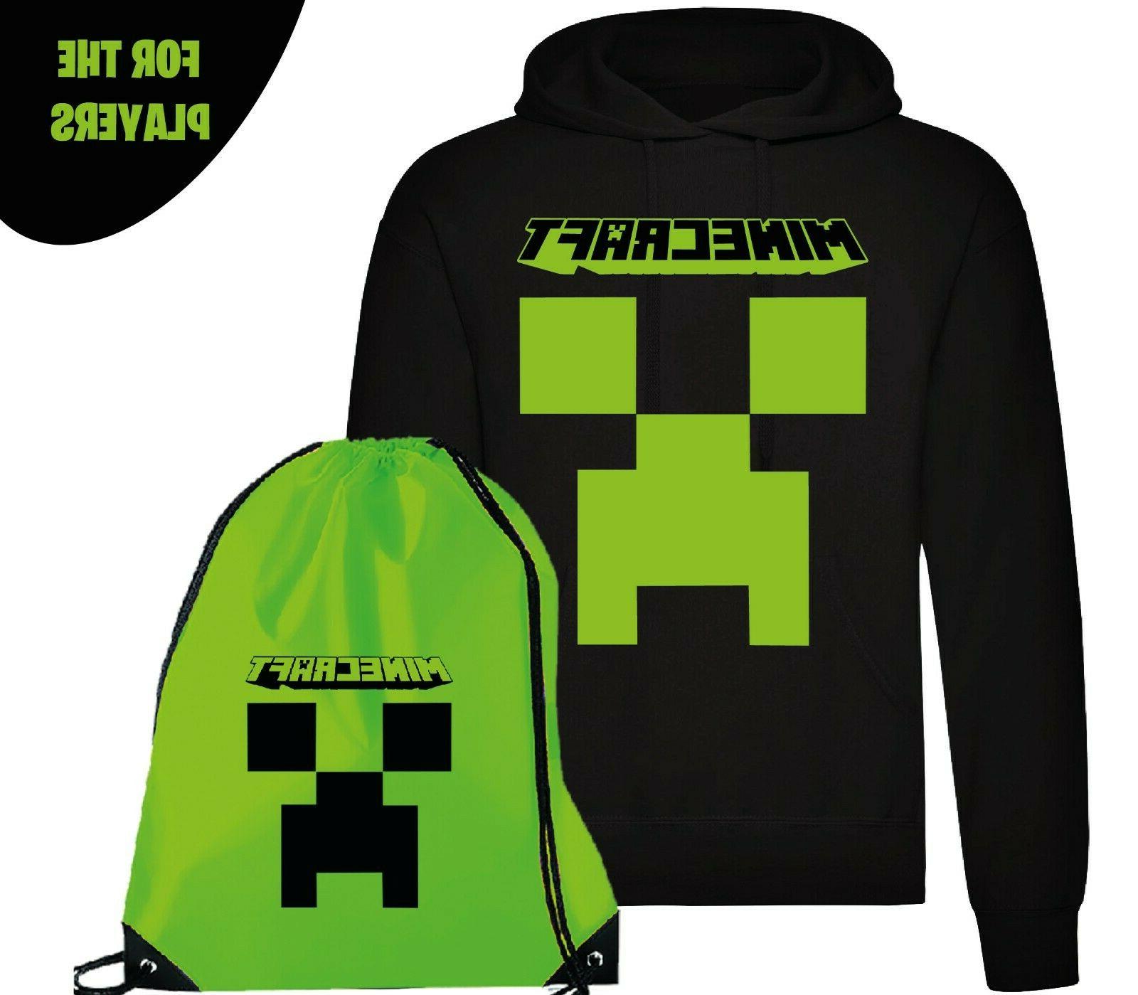 felpa hoodie cappuccio sacca minecraft game player
