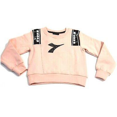felpa in cotone rosa da bambina 026307