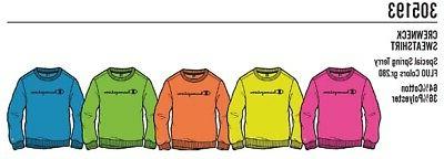 felpa junior leggera girocollo crewneck sweatshirt fluo