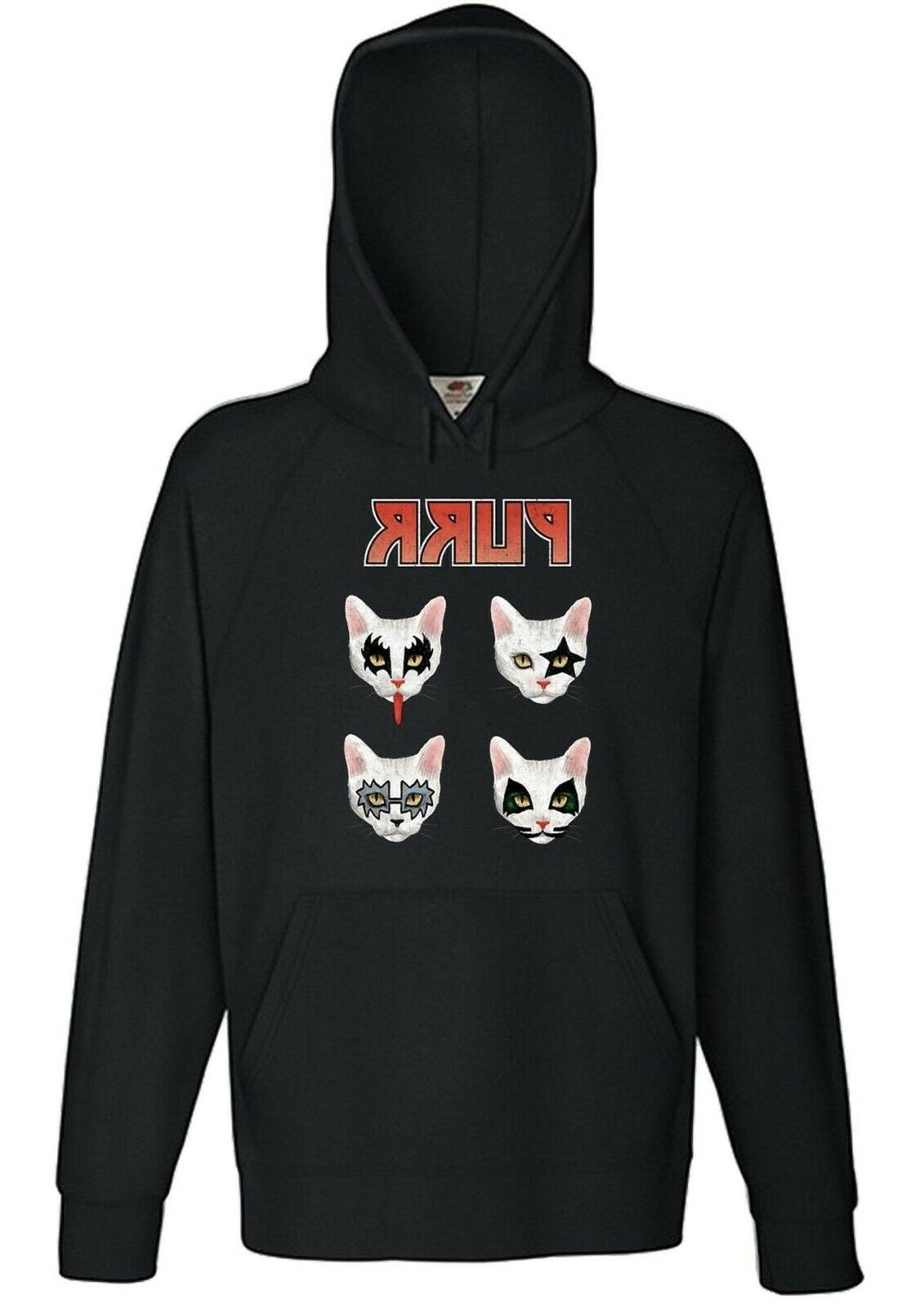 felpa kiss gatti rock metal divertente nera