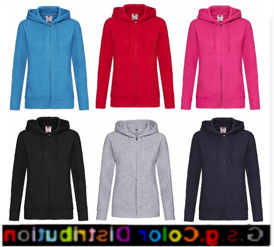 felpa lady fit con cappuccio e cerniera
