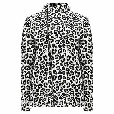 felpa leggera con fantasia leopardata e zip