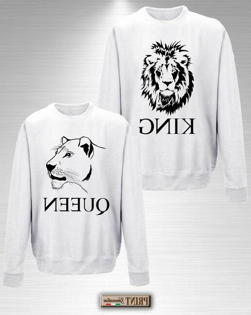 felpa leone leonessa king queen san valentino