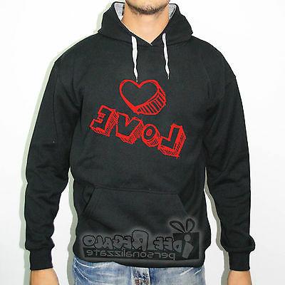 felpa love con cuore amore fidanzati regalo