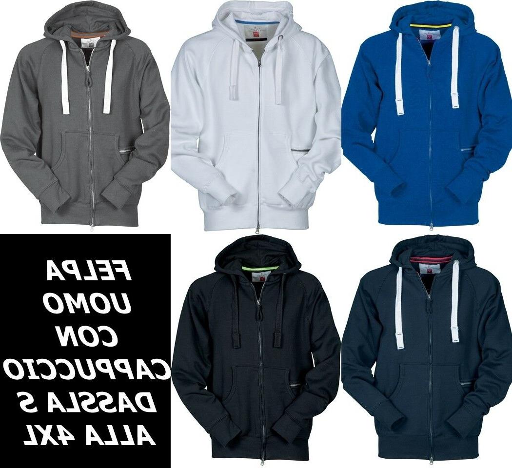 felpa maglia aperta con cerniera e cappuccio