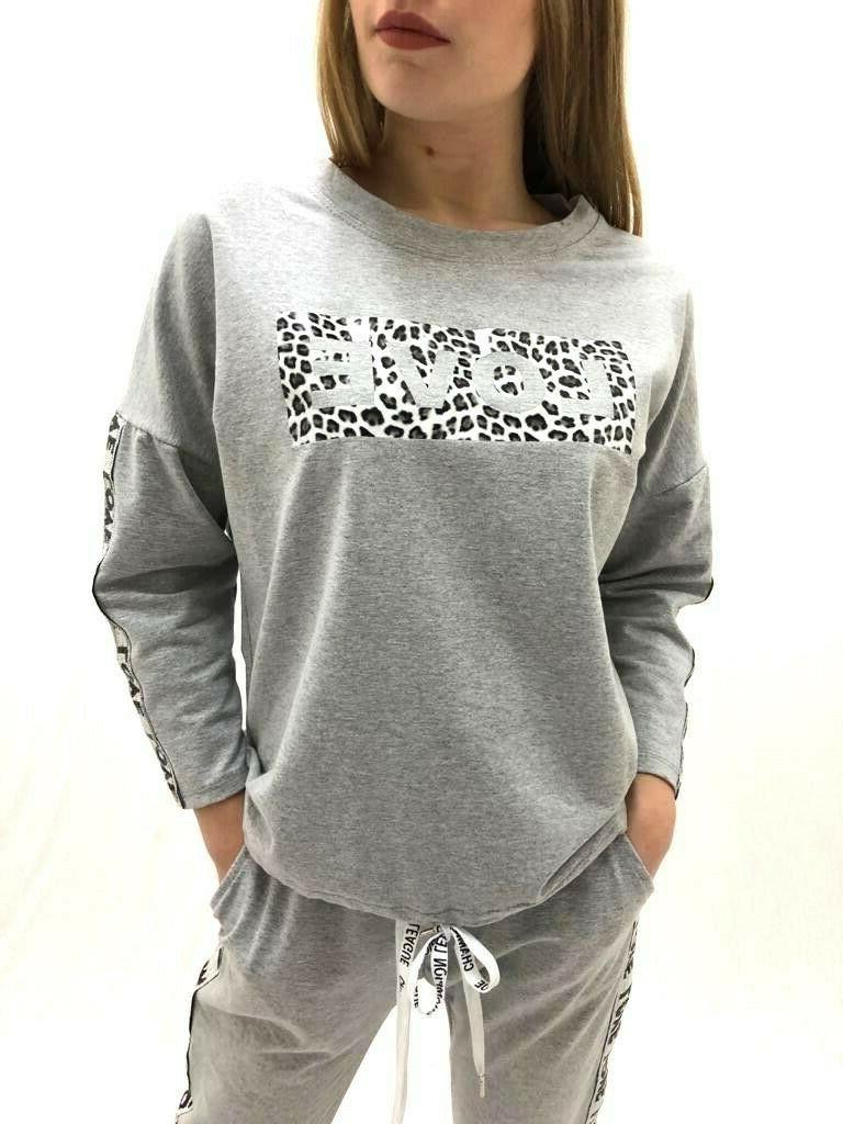 felpa maglia donna grigio taglia unica made