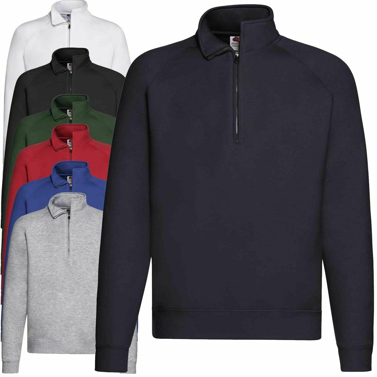 felpa manica lunga con mezza zip premium