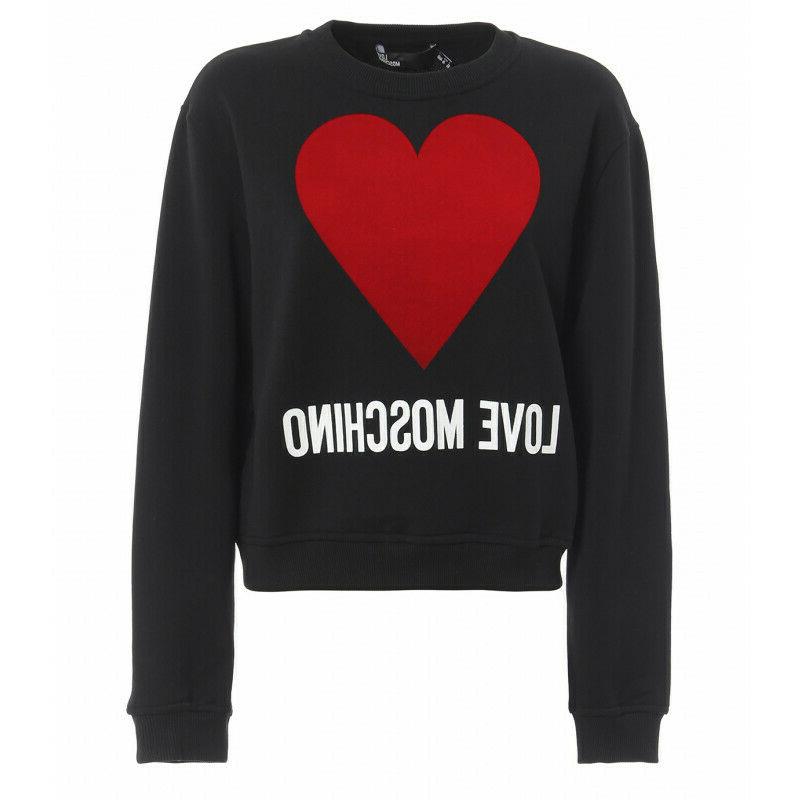 felpa moschino cuore donna collezione 2020 black