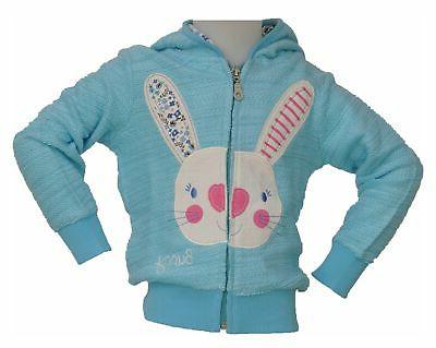 felpa neonata baby cotone cappuccio zip coniglio