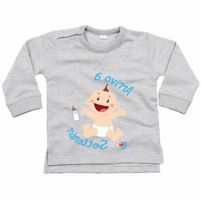 felpa neonato personalizzata con mese bimbo arriva