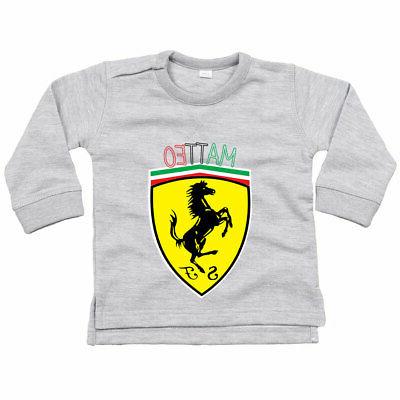 felpa neonato personalizzata con nome ferrari