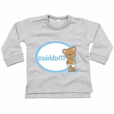 felpa neonato personalizzata con nome tenero orsetto