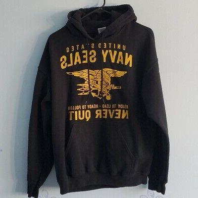 felpa nera con cappuccio navy seal taglia