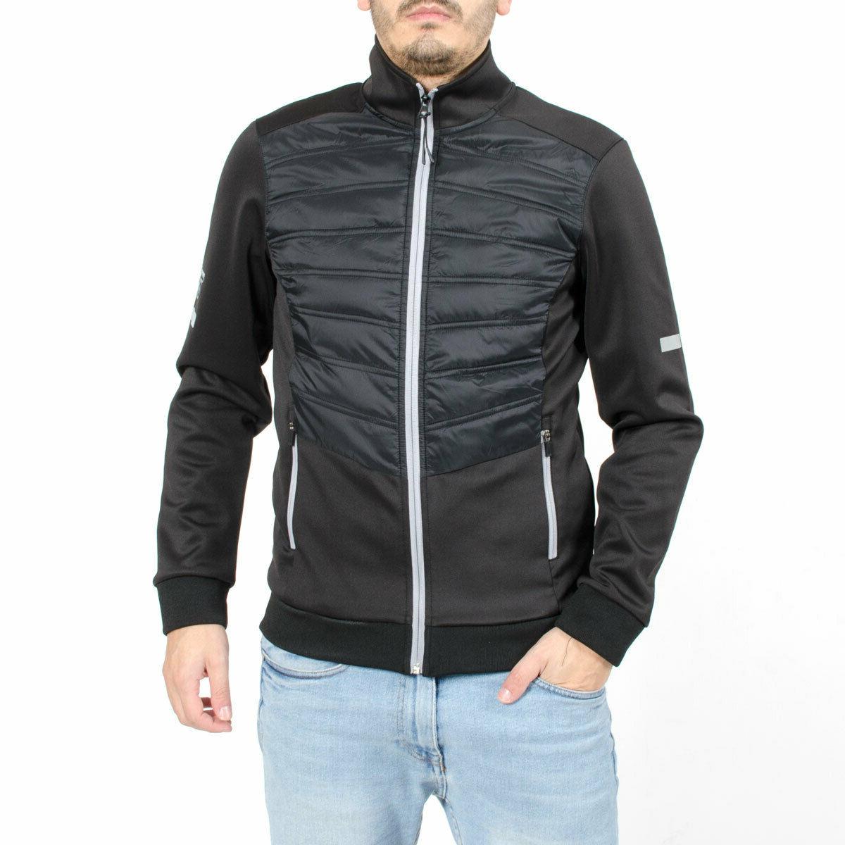 felpa nera con zip senza cappuccio nera