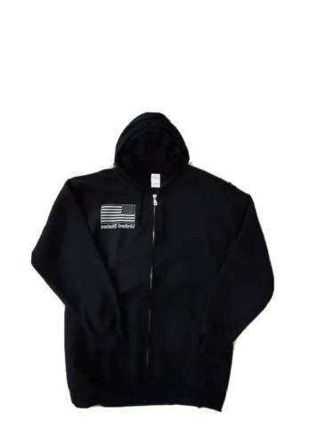 felpa nera cotone cappuccio media large xl