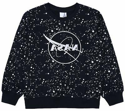 felpa nera da ragazzino con tema cosmico