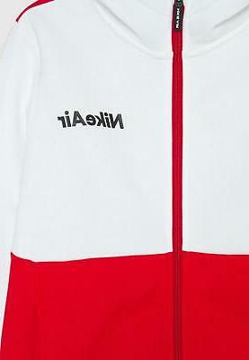 felpa nsw air fz jnr bianco rosso