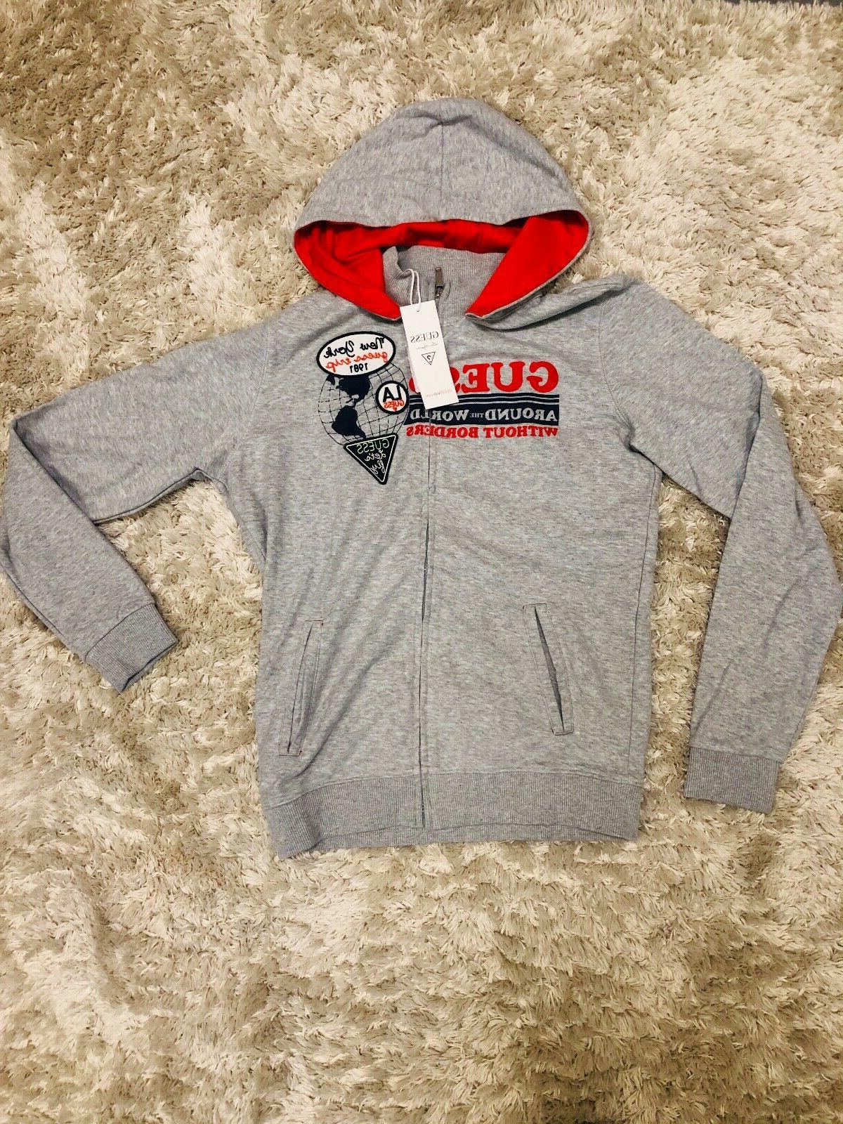felpa originale con zip grigia cappuccio con
