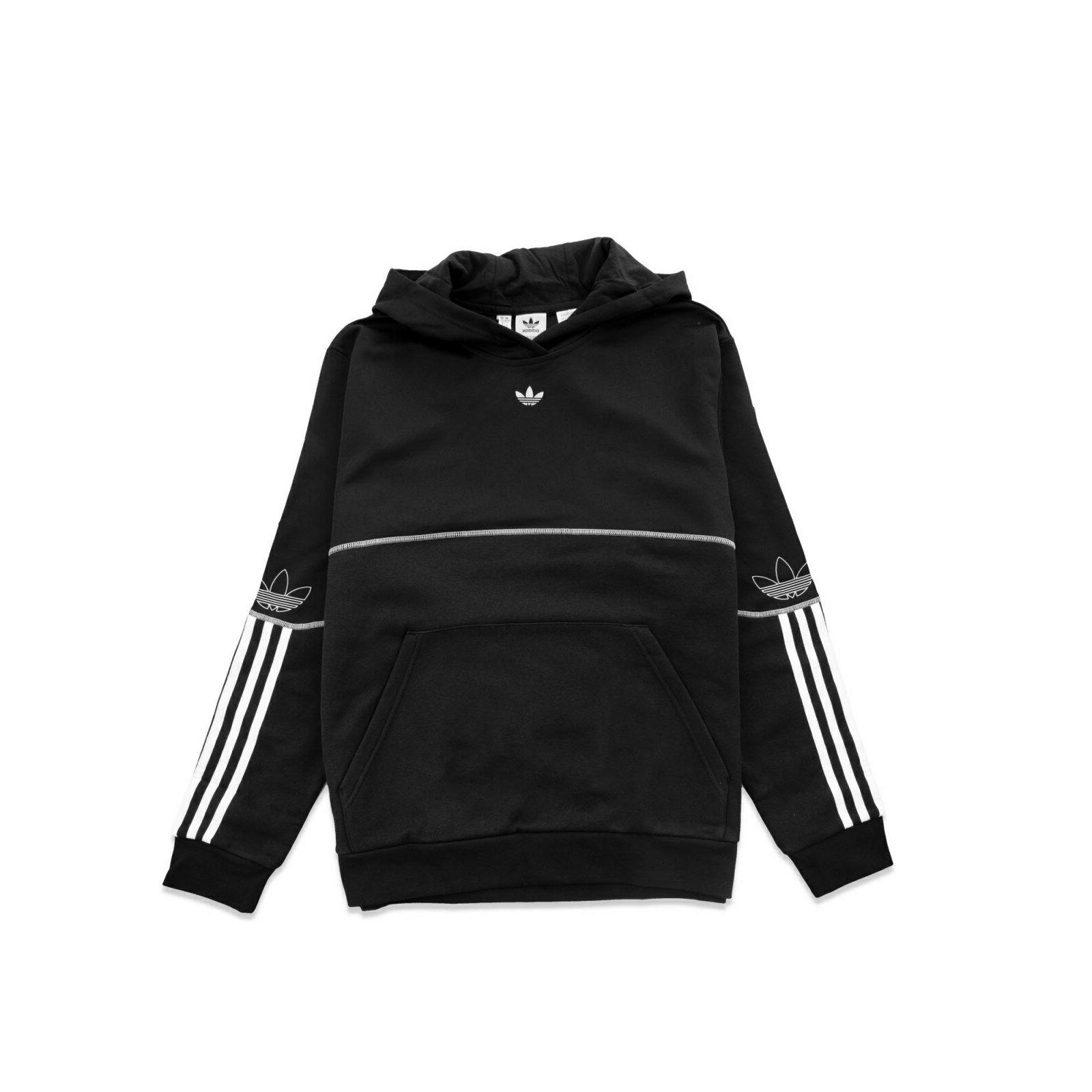 felpa originals outline hoodie bambino donna black