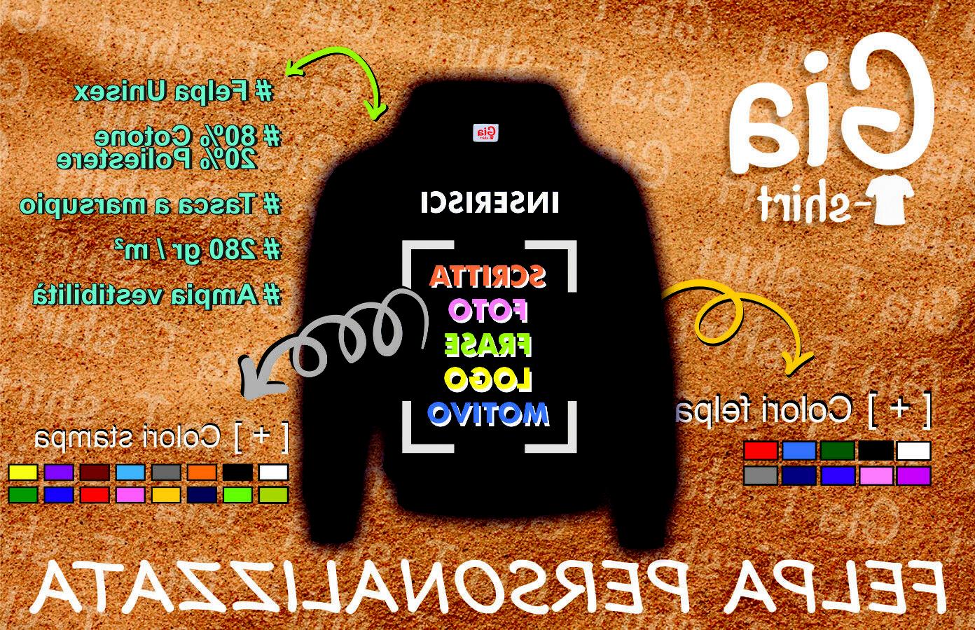 felpa personalizzata con cappuccio con zip lunga