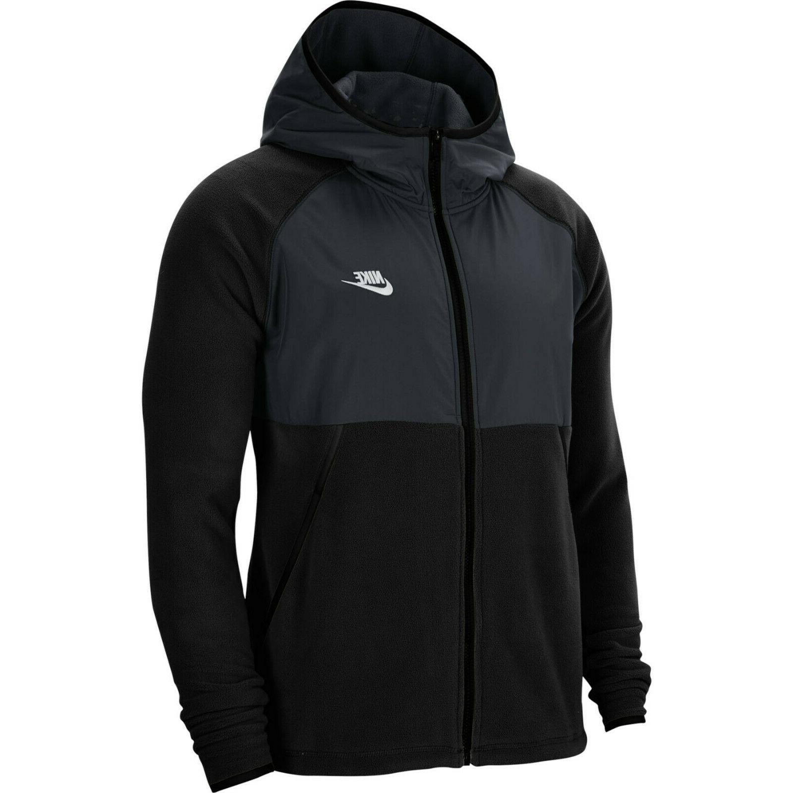 felpa pile uomo sportswear full zip cappuccio