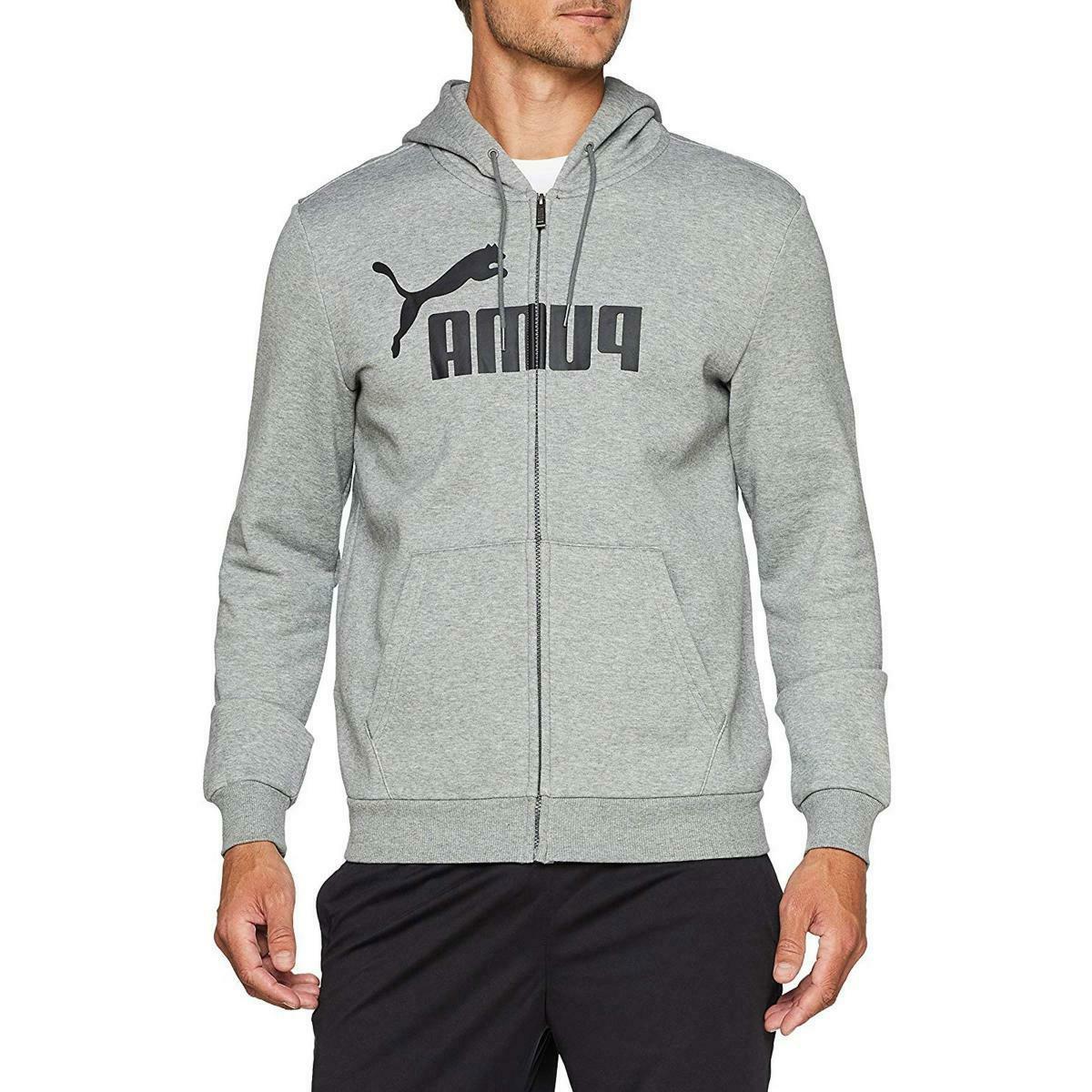 felpa puma con cappuccio grigio in cotone