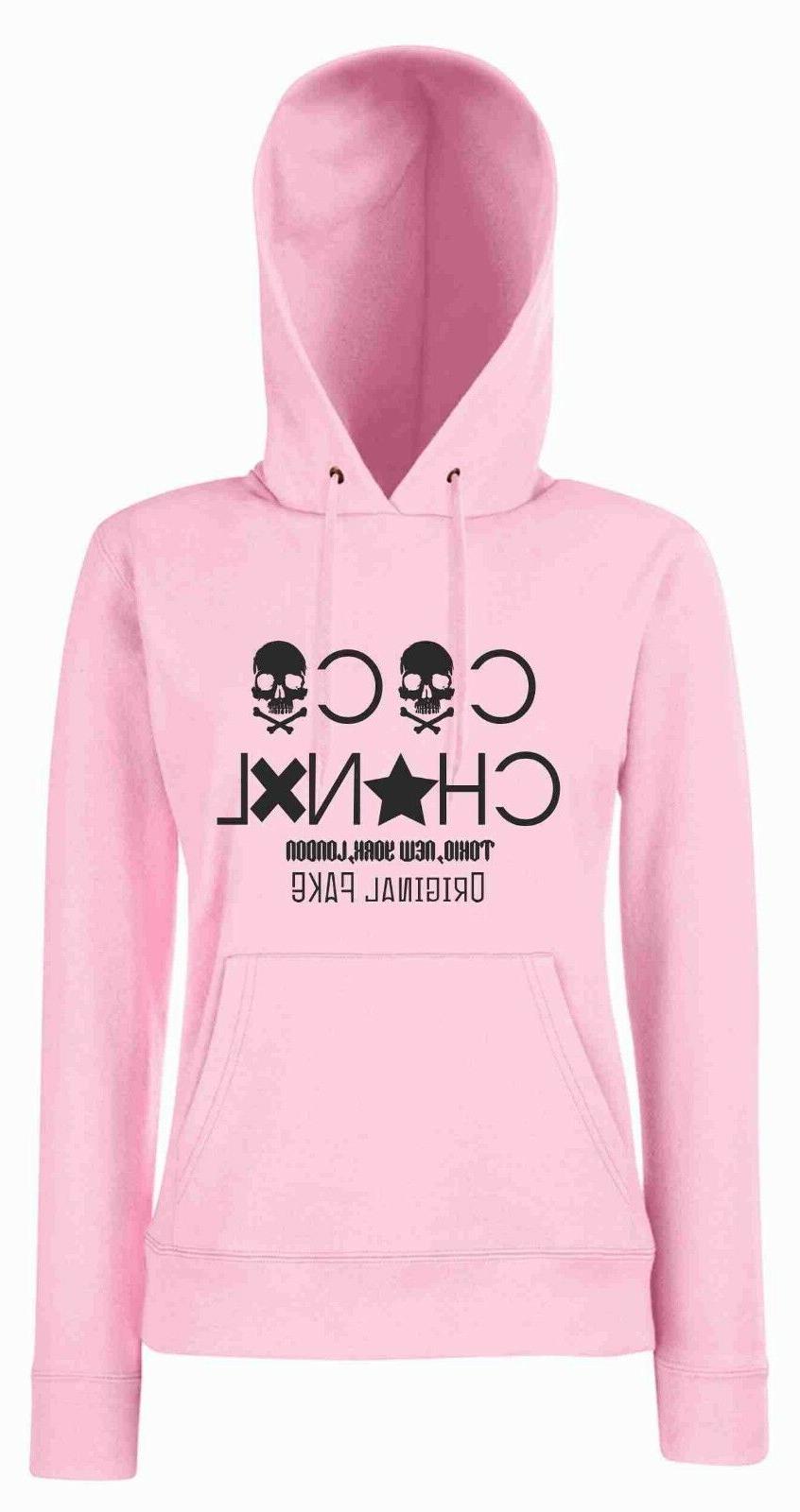 felpa rosa da donna con marsupio e