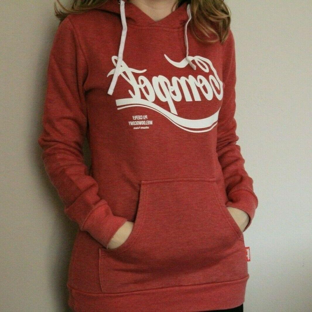 felpa rossa sportiva da donna con cappuccio