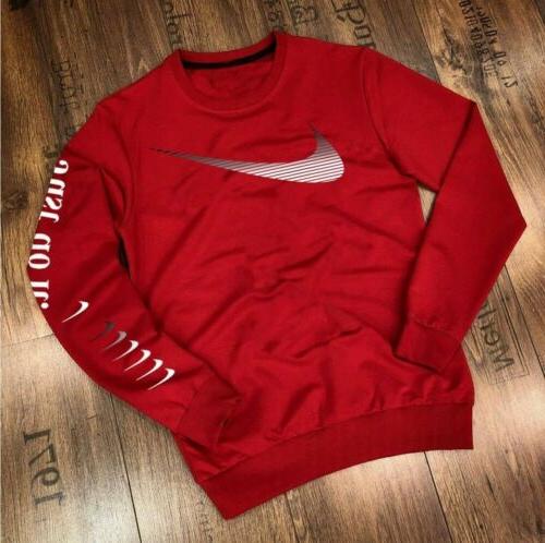 felpa rossa uomo logo nike stampato in