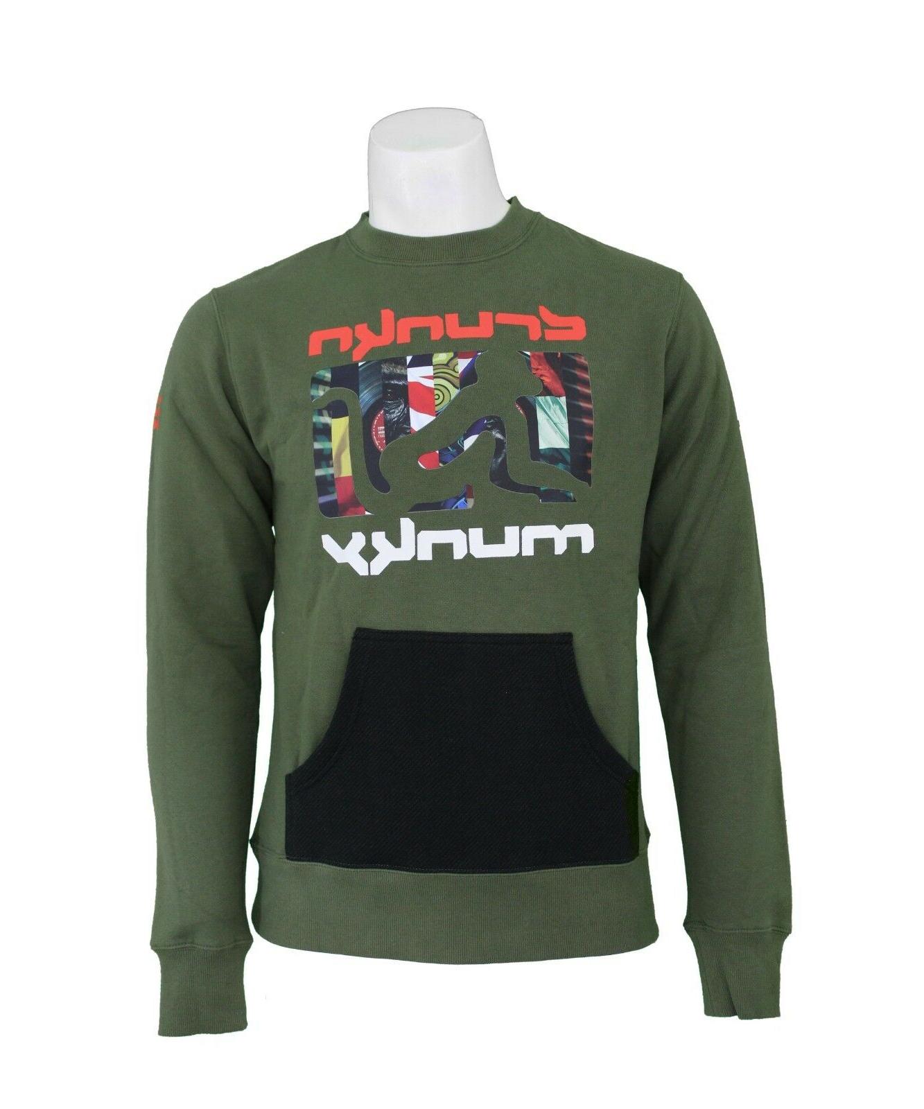 felpa senza cappuccio uomo d6449 verde scuro