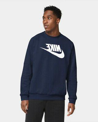felpa sportiva girocollo pullover blu uomo cotone